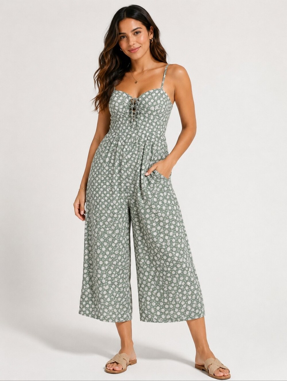 95. AUW Floral Jumpsuit | L | EUC